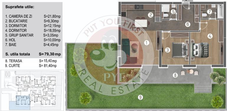Metrou Eroii Revolutiei | Apartament 3 camere | 176 mp | semidecomandat | B10985